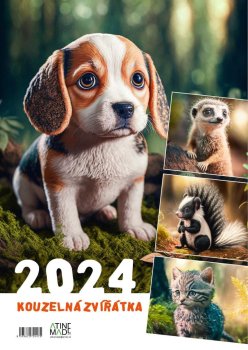 Kalendář 2024 Kouzelná zvířatata, nástěnný, 297 x 420 mm