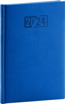 Diář 2024: Aprint - modrý, týdenní, 15 × 21 cm