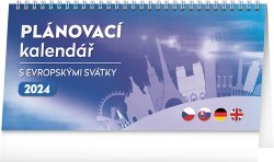 Plánovací kalendář s evropskými svátky 2024 - stolní kalendář