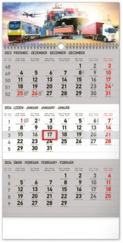3měsíční kalendář Spedice šedý 2024  - nástěnný kalendář