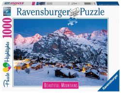 Ravensburger Puzzle Dechberoucí hory - Bernská vysočina, Murren ve Švýcarsku 1000 dílků