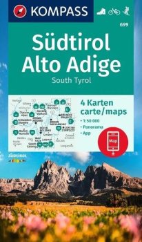 Jižní Tyrolsko, Alto Adige 1:50 000 / sada 4 turistických map KOMPASS 699