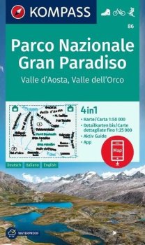 Parco Nazionale Gran Paradiso, Valle d'Aosta, Valle dell'Orco 1:50 000 / turistická mapa KOMPASS 86