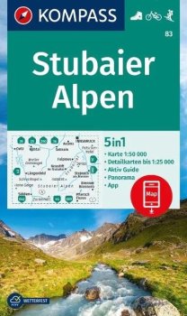 Stubaiské Alpy 1:50 000 / turistická mapa KOMPASS 83