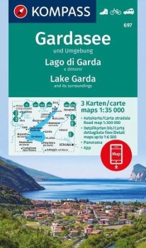 Gardské jezero a okolí 1:35 000 / sada 3 turistických map KOMPASS 697