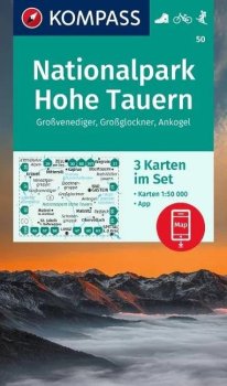 Národní park Hohe Tauern, Großvenediger, Großglockner, Ankogel 1:50 000 / sada 3 turistických map KOMPASS 50