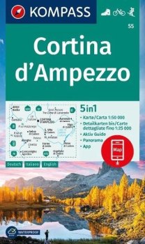 Cortina d´Ampezzo 1:50 000 / turistická mapa KOMPASS 55