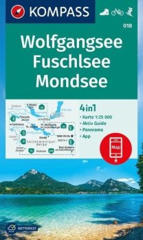 Wolfgangsee, Fuschlsee, Mondsee 1:25 000 / turistická mapa KOMPASS 018