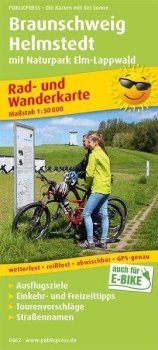 Braunschweig-Helmstedt s přírodním parkem Elm-Lappwald 1:50 000 / cyklistická a turistická mapa