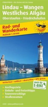 Lindau-Wangen, západní Allgäu, Oberstaufen-Friedrichshafen 1:50 000 / cyklistická a turistická mapa