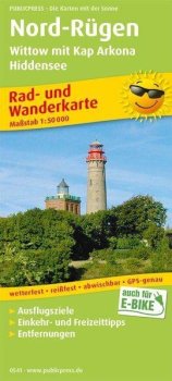 Severní Rujána, Wittow s mysem Arkona, Hiddensee 1:50 000 / cyklistická a turistická mapa