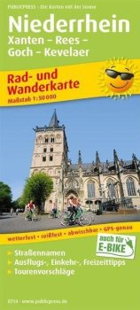 Dolní Rýn, Xanten-Rees-Goch-Kevelaer 1:50 000 / cyklistická a turistická mapa