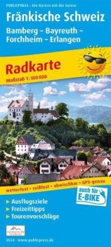 Francké Švýcarsko, Bamberg-Bayreuth, Forchheim-Erlangen 1:100 000 / cyklistická mapa