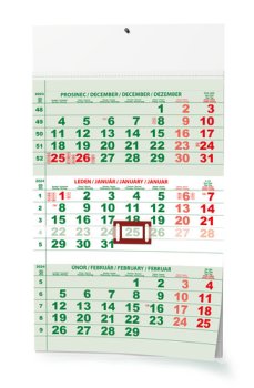 Tříměsíční kalendář 2024- nástěnný kalendář