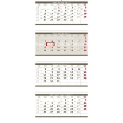Čtyřměsíční skládaný kalendář šedý