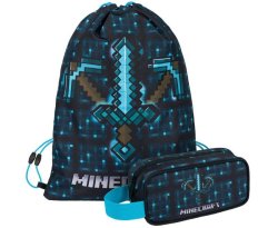 BAAGL Minecraft set - Blue Axe and Swor (penál, sáček na cvičky)