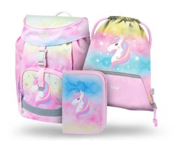 BAAGL Set 3 ks Airy - Rainbow Unicorn (aktovka, penál, sáček)