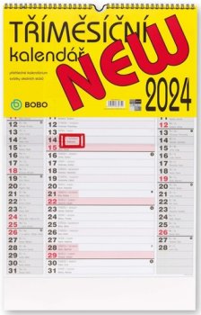 Tříměsíční New 2024 - nástěnný kalendář