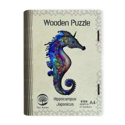 Dřěvěné puzzle - Mořský koník A4