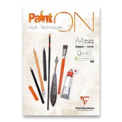 Clairefontaine Blok Paint On White A4, 40 listů, 250 g