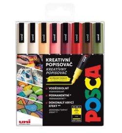 Posca sada popisovačů PC-3M - Autumn, 0,9 - 1,3 mm (mix zemitých tónů 8 ks)