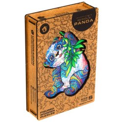 UNIDRAGON dřevěné puzzle - Panda, velikost S (18x24cm)