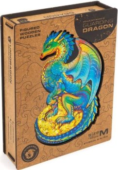 UNIDRAGON dřevěné puzzle - Drak, velikost M (25x33cm)