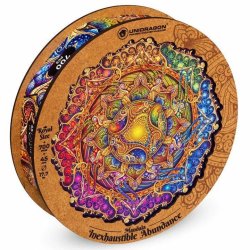 UNIDRAGON dřevěné puzzle - Barevná mandala, velikost KS (33x33cm)