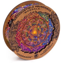 UNIDRAGON dřevěné puzzle - Barevná mandala, velikost M (25x25cm)