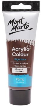 Mont Marte Akrylová barva 75ml - umbra pálená(Burnt Umber), tuba