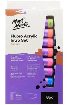 Mont Marte Sada akrylových barev Fluo 8181, tuba 8x18 ml