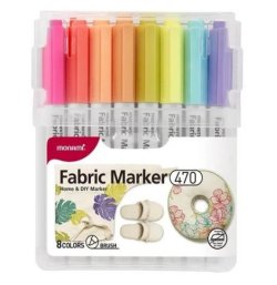 MONAMI 470-SET A BRUSH, FABRIC MARKER Á 16KS