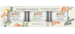 YANKEE CANDLE White Spruce & Grapefruit Sada svíčka 3ks / votiv ve skle