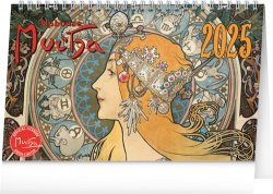 Alfons Mucha 2025 - stolní kalendář