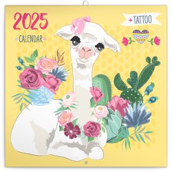 Šťastné lamy 2025 - nástěnný kalendář