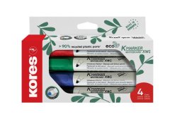 Kores Popisovač Eco K-Marker - 4 barvy (černá, červená, modrá, zelená)