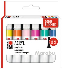 Marabu Sada akrylových barev Color Blocking 6 x 12 ml