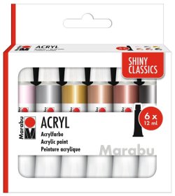 Marabu Sada akrylových barev Shiny Classics 6 x 12 ml