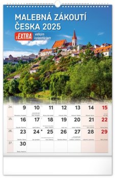 Nástěnný kalendář Malebná zákoutí Česka s extra velkým kalendáriem 2025