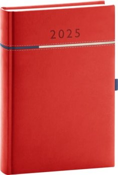 Denní diář Tomy 2025, červeno-modrý