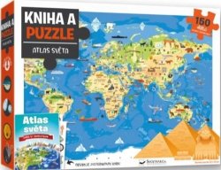 Kniha a puzzle Atlas světa