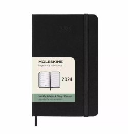 Moleskine Plánovací zápisník 2024 černý S, tvrdý