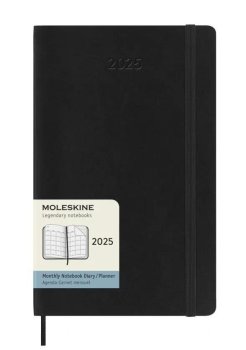 Moleskine Měsíční diář 2025 černý L, měkký