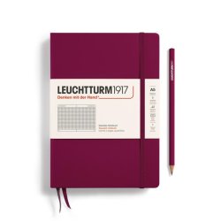 Leuchtturm1917 Zápisník Port Red Medium A5 čtverečkovaný