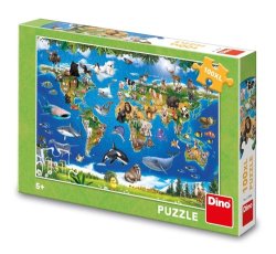 Puzzle XL Mapa zvířat 100 dílků