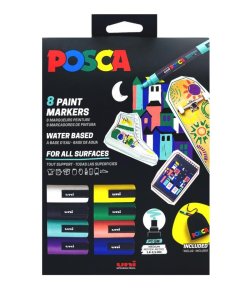 Posca sada popisovačů  - mix barev (8 ks) + textilní sáček na popisovače