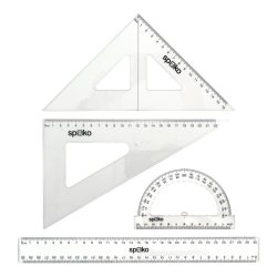 Spoko sada pravítek, 4 ks, transparentní