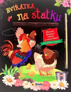 Zvířátka na staku - Úžasná škrábací knižka a omalovánky