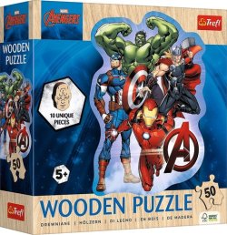 Dřevěné obrysové puzzle Avengers a jejich dobrodružství