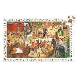 DJECO Vyhledávací puzzle Koně - 200 pcs